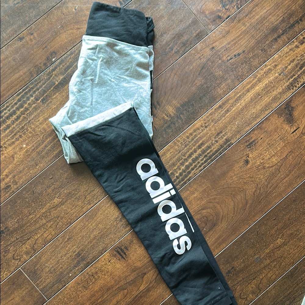 Adidas Black and Gray Performance Leggings